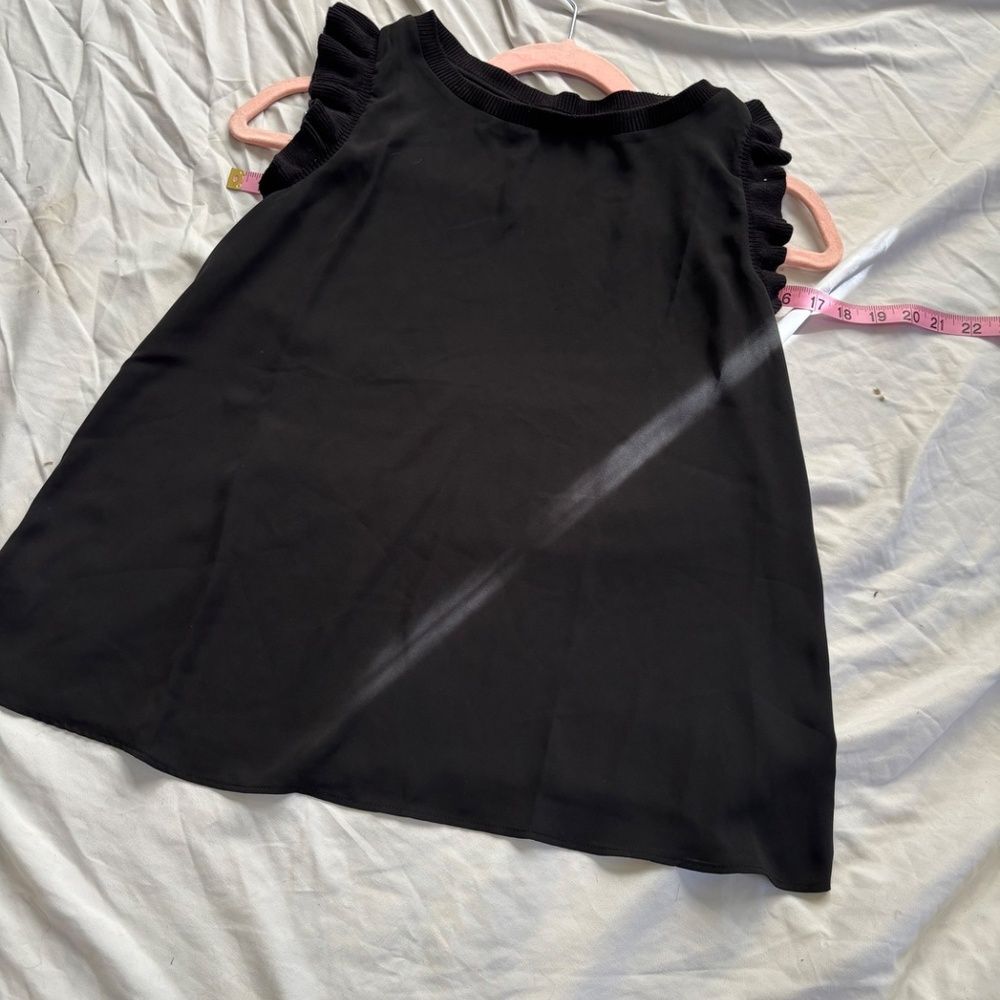 LOFT Ruffle Flutter Sleeve Blouse - Timeless Black XS - Picture 5 of 5